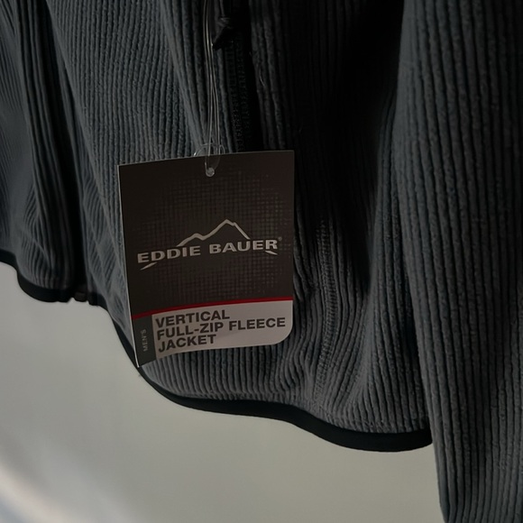 NWT Eddie Bauer Men's Dark Grey Stretch Fleece Jacket Large - Picture 10 of 15